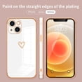 thumbnail image 2 of Compatible with iPhone 11 Case for Women Girls, Cute Love Heart Pattern Electroplated Design Full-Around Soft Slim TPU Protective Bumper Cover for iPhone 11 6.1＂ -White, 2 of 10