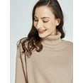 thumbnail image 5 of SSLR Oversized Sweaters for Women Turtleneck Sweater Drop Shoulder Knit Long Lantern Sleeve Pullover Sweater, 5 of 8