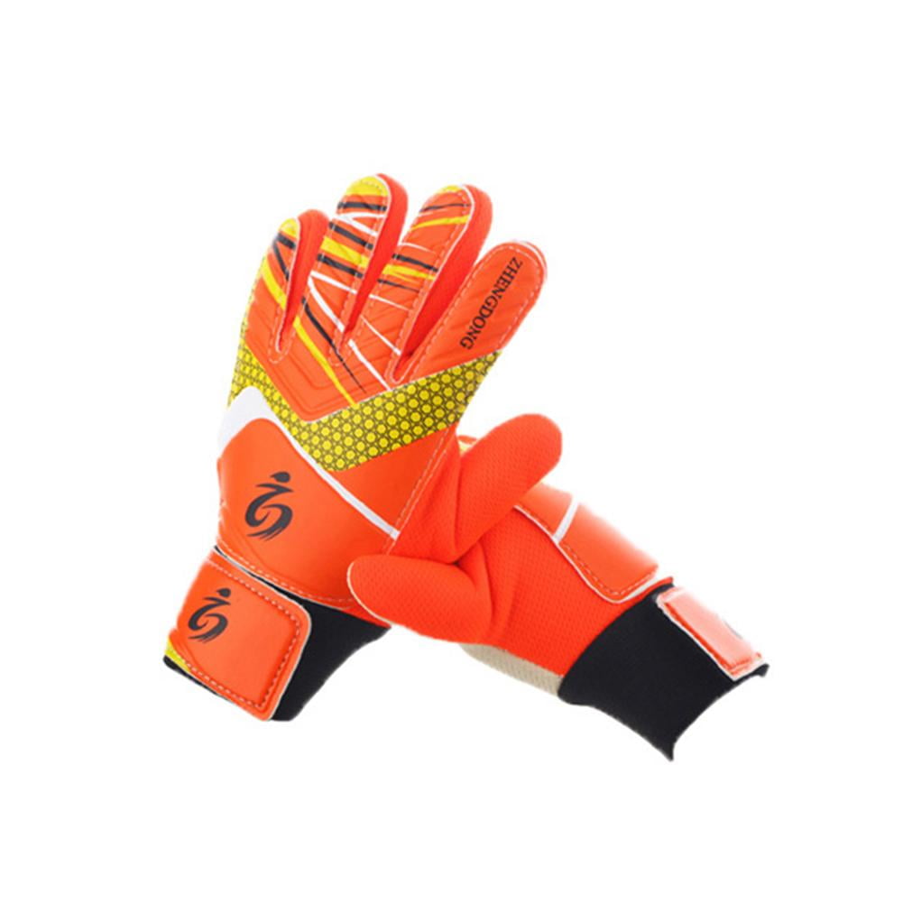 Orange Size 5 Abaodam Children Football Goalkeeper Protection Gear Set Including 1 Pair Shin Guards Pair Gloves