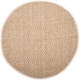 thumbnail image 2 of SAFAVIEH Natural Fiber Tashi Geometric Diamond Braided Jute Rug, Ivory/Natural, 8' Round, 2 of 6