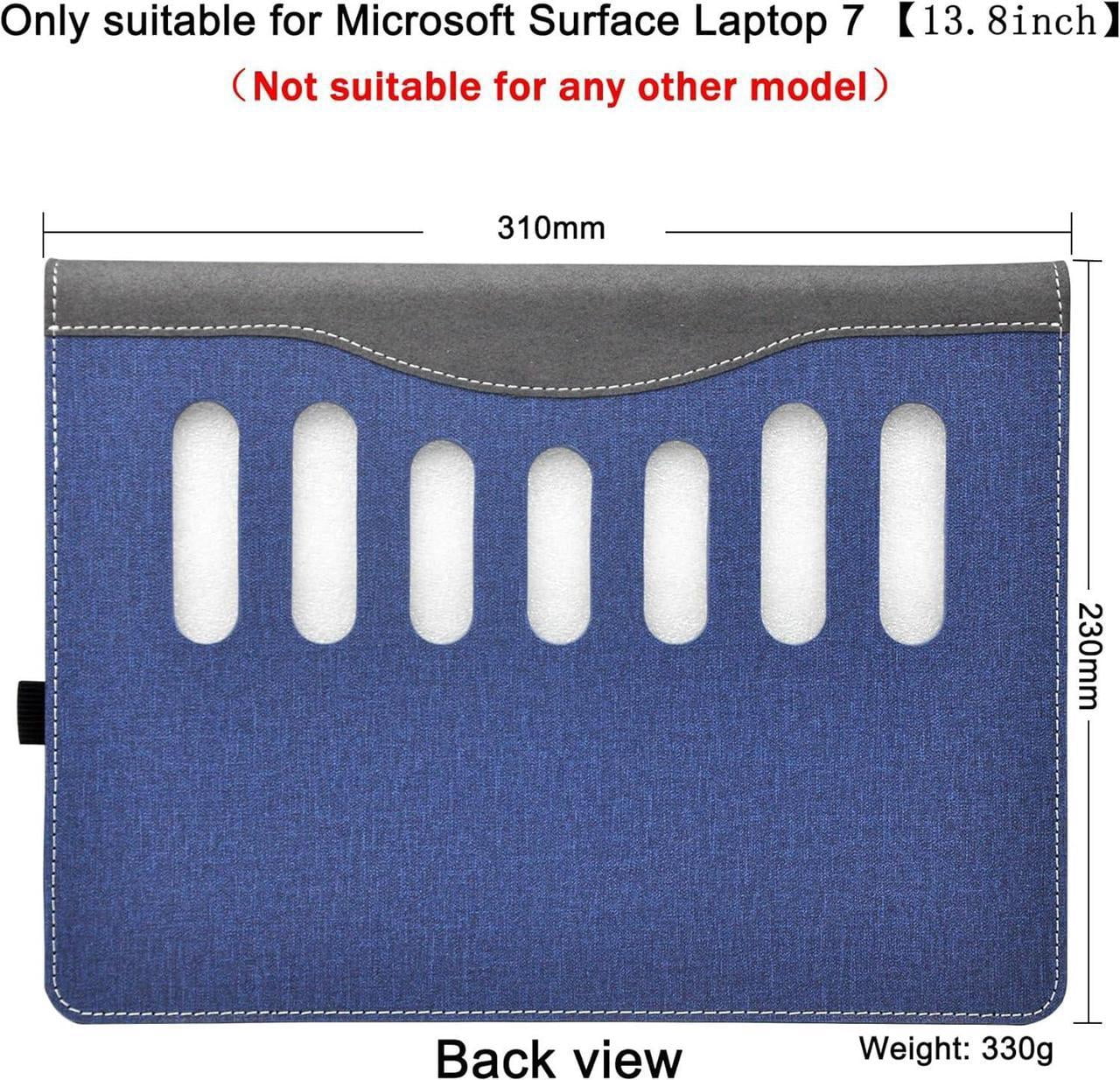 Laptop Case for 13.8 inch Microsoft Surface Laptop 7 2024 Windows PC with ARM CPU and AI-Powered Copilot+, PU Leather Folio Stand Laptop Protective Cover