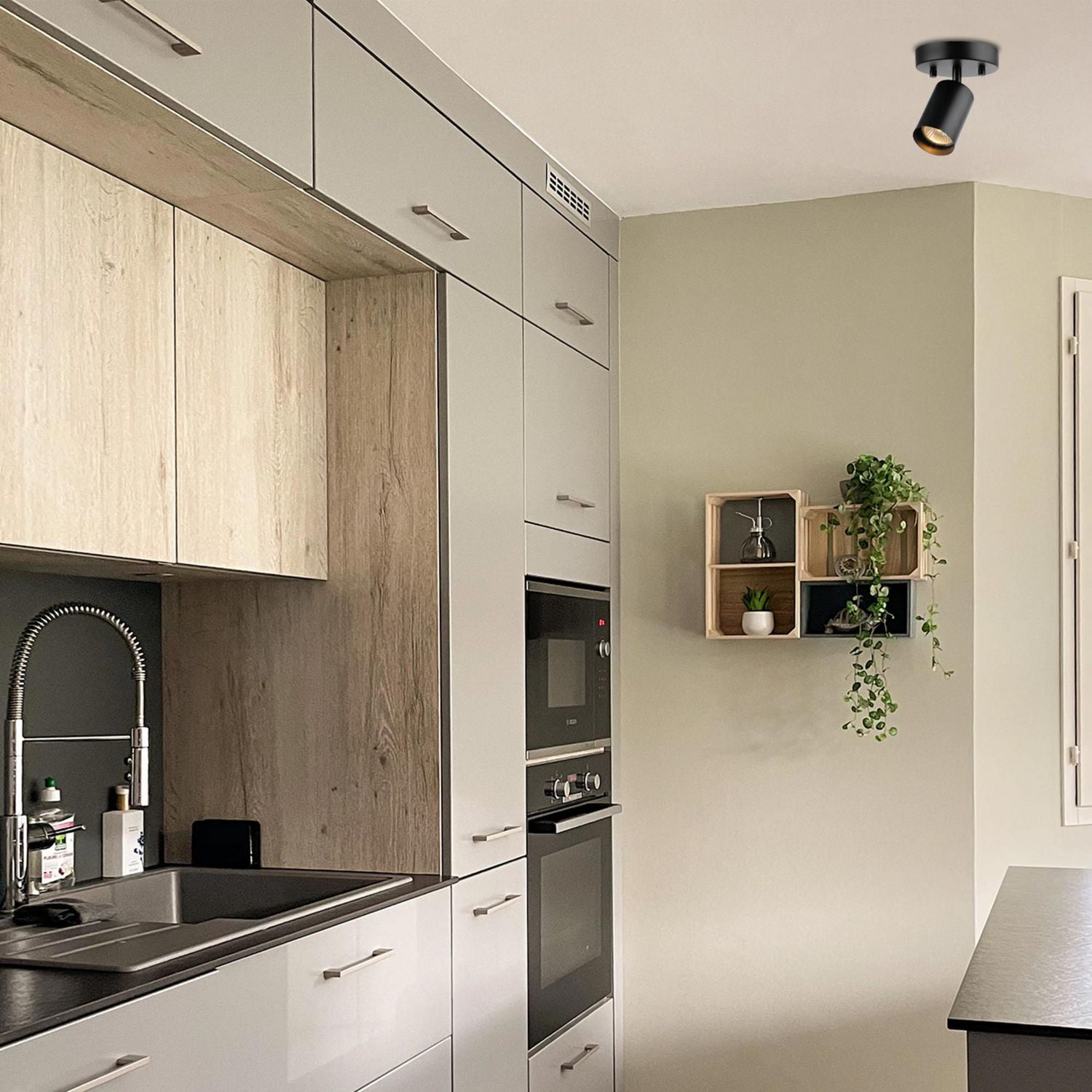 Pratt 1-Light Track Lighting Spotlight, Matte Black