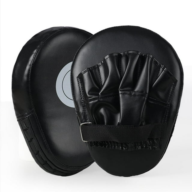 Almohadilla de mano de entrenamiento, almohadilla de boxeo de mano, accesorio de cuero PU, almohadilla de boxeo, guante de boxeo para kickboxing, arte Negro