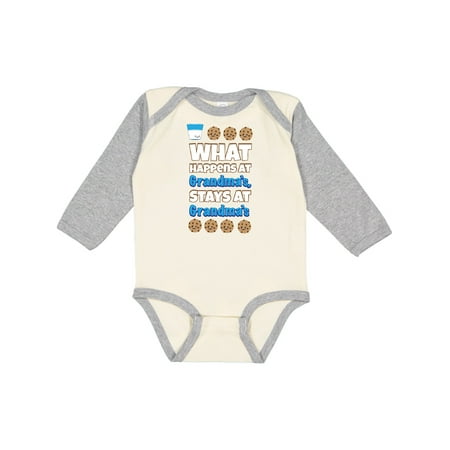 

Inktastic What Happens at Grandma s Gift Baby Boy or Baby Girl Long Sleeve Bodysuit