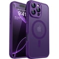 thumbnail image 1 of Magnetic Case for iPhone 16 Pro Max with Full Camera Protection [Compatible with Magsafe] [Translucent Matte] Protective Phone Case, Hot Pink, 1 of 5