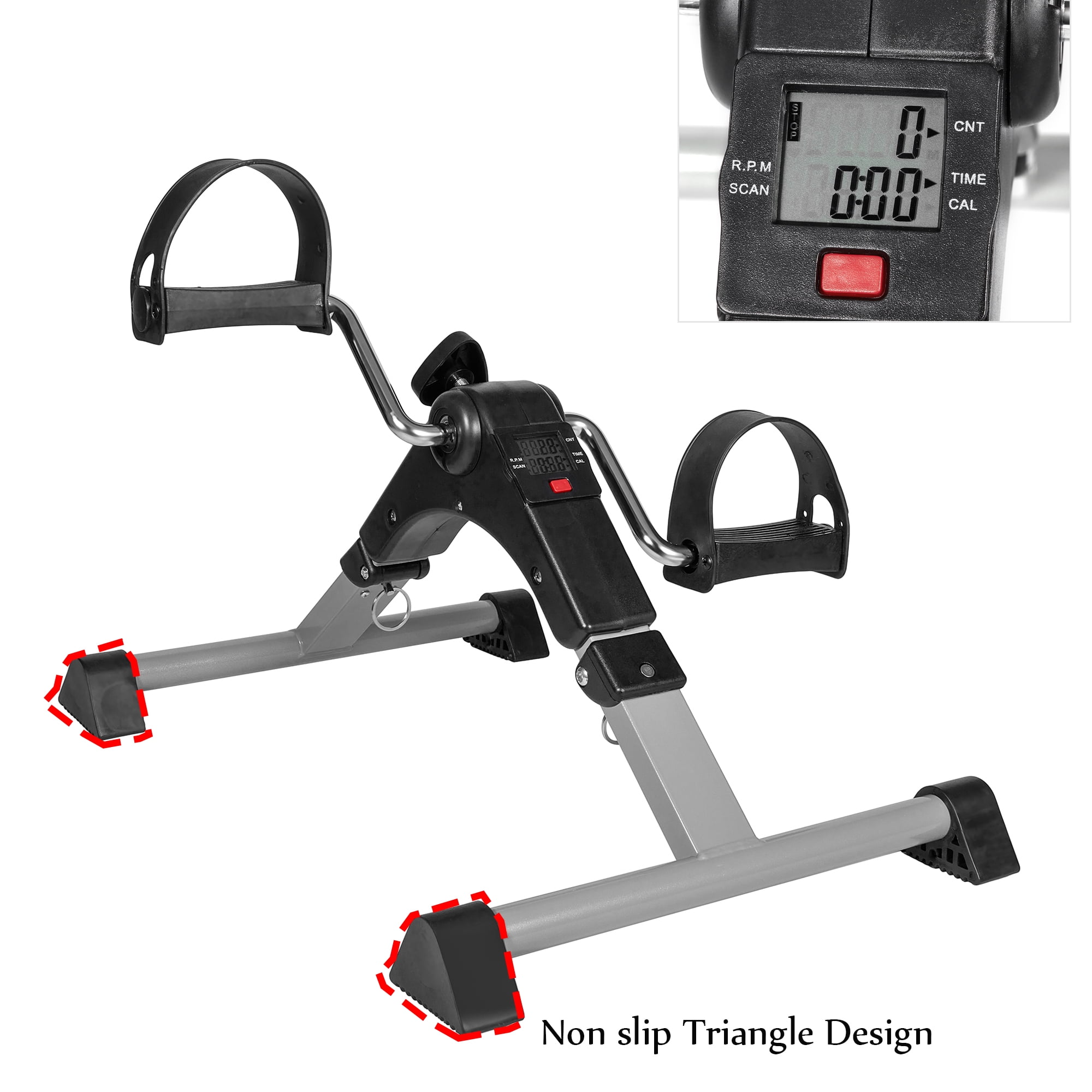Bike Pedal Exerciser with LCD Monitor Resistance and Resistance for Men
