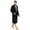 Black/Dark Grey, variant on Mens Fleece Robe, Plush Shawl Collar Two Tone Bathrobe Mid Length(Black/Dark Grey, Small-Medium)