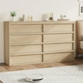 thumbnail image 3 of 8 Drawer Dresser for Bedroom, Antique White Double Dresser Organizer with Large Storage, Wooden Chest of Drawers for Living Room, Nursery, Hallway, 3 of 7