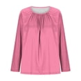 thumbnail image 4 of Hauts pour Femmes Grande Taille, Chemises Décontractées à Manches Longues Coupe Décontractée, Blouses à Col Rond T-Shirt Surdimensionné Confortable, Tenue d'Intérieur Tendance 2026 pour Usage Quotidien, 4 of 6
