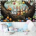 thumbnail image 4 of HongHeng Happy Easter Decorations Easter Backdrops Photography Banner Bunny Grassland Rustic Wood Background Eggs Banner for Jesus Easter Spring Party Decorations, 70.9 x 43.3 Inch, 4 of 6