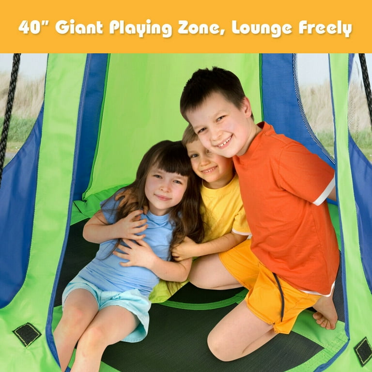 【havehad】Summer Easy Worker Set-up Gymax 660 lbs Kids Metal Swing Set for Backyard 7-in-1