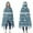 Blue Geometric Triangle-1, variant on Wearable Blanket,Blue Geometric Striped Pattern Hooded Wearable Flannel Blanket for Adults & Teens,Winter Poncho Shawl Wrap Cape Cozy Anti-Pill,50"x60"
