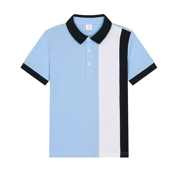 WOYY Little Boys Short Sleeve Polo Shirt School Uniform Casual T-Shirt, Sizes 4-13