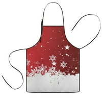 Red Christmas Snowflake Pattern Kids Aprons for Girls and Boys,Adjustable Neck Strap Toddler Aprons for Kids Cooking Baking