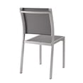 thumbnail image 3 of Modern Contemporary Urban Design Outdoor Patio Balcony Garden Furniture Side Dining Chair, Aluminum Metal Steel, Grey Gray, 3 of 4