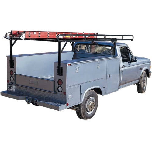 Weatherguard 1225 Black Steel Service Body Ladder Rack with Cantilever