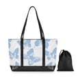 thumbnail image 7 of FORMRS Canvas Laptop Tote Bag for Women with 15.6" Computer Compartments Shoulder Handbag, Blue Butterfly, 7 of 7