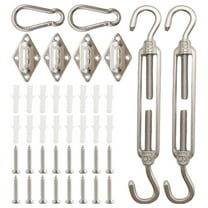 40 Pcs Shade Sail Hardware Kit, 6 Inch 304 Grade Stainless Steel Components, Suitable for Rectangle and Square Sun Shade Sail Installation
