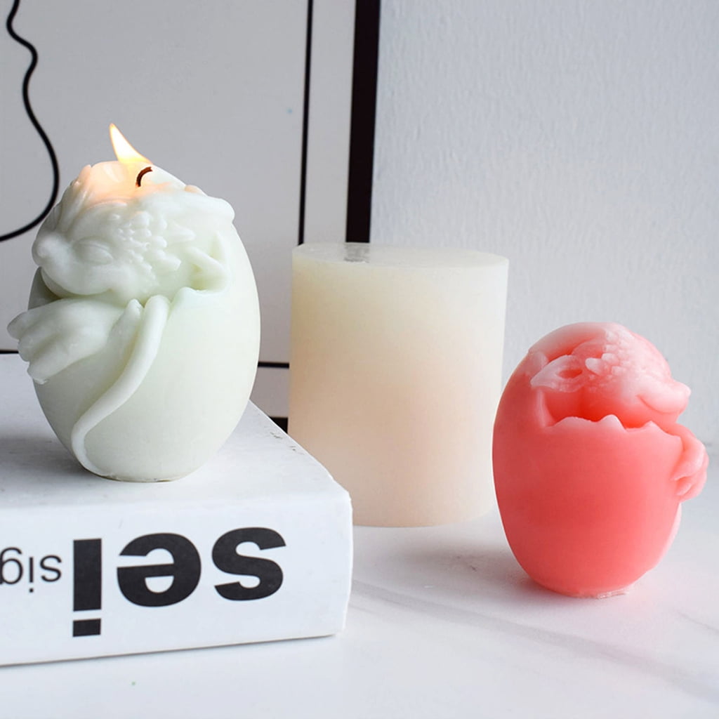 Geemin Easter Dragon Kitten Egg Epoxy Resin Silicone Mold Candle Making Polymer Mould