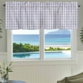 thumbnail image 3 of Purple Farmhouse Short Window Curtain Valances, Grid Checkered Plaid Gingham Lattice Trellis Rod Pocket Kitchen Valances for Living Room Bedroom Bathroom Cafe 54" x 18", 3 of 8