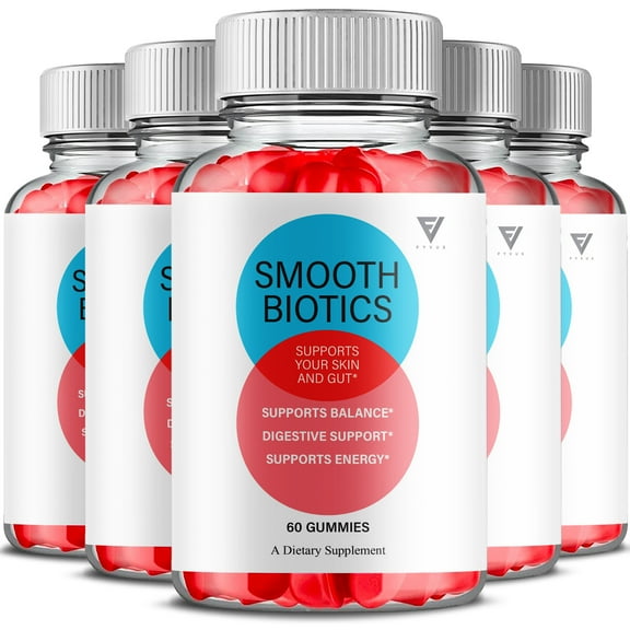 (5 Pack) Smooth Biotics Gummies SmoothBiotics Gut & Skin Formula (300 Gummies)