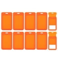 thumbnail image 1 of Uxcell 10 Pack Clear Badge Holder, Portatarjetas de identificación de plástico, clips de protección de ID vertical de doble cara, naranja, 1 of 6