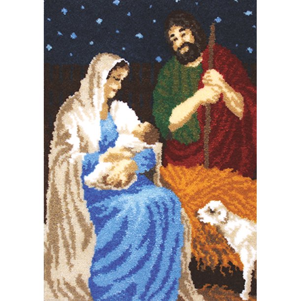 Mary Maxim Nativity Latch Hook Rug Kit
