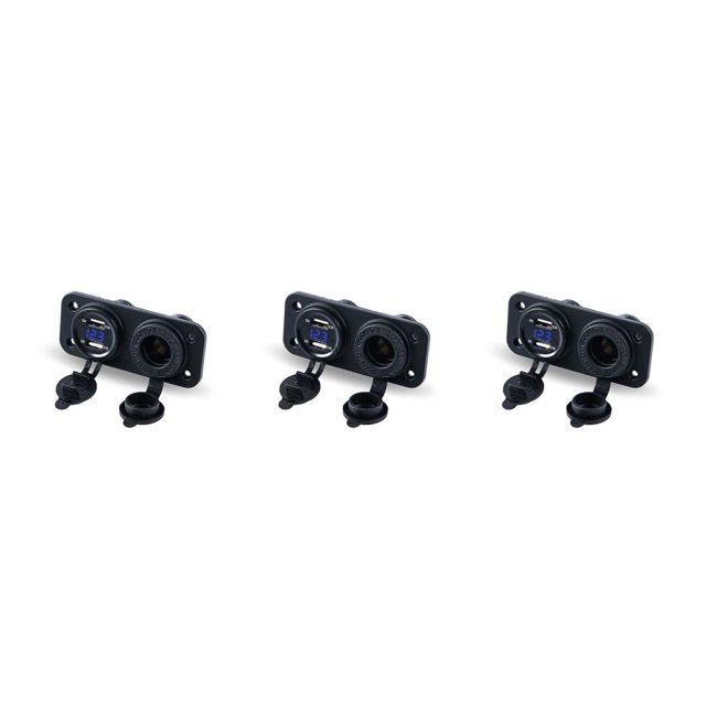 sweethay Panel de interruptores USB 12V Botón Botones rápidos Regulador de control Camper digital para automóviles Parte Interruptores Type1 NO1