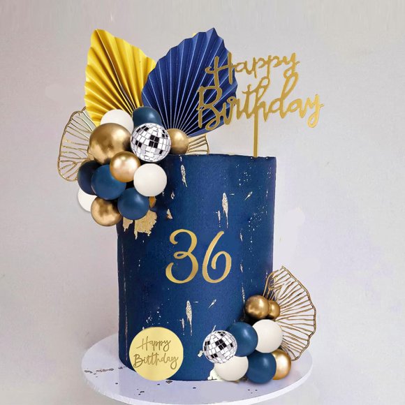 Decoración para pastel SONICEBUY de 42 piezas en azul, blanco y dorado