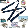 thumbnail image 2 of Hold Suspender Company Classic Dark Blue XL Suspenders in X-back Style with Patented silver no-slip clips, 2 of 4