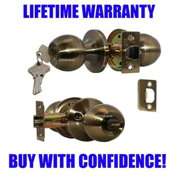 Constructor Chronos Entry Door Lever Lock Set Knob Handle Set- Antique Bronze