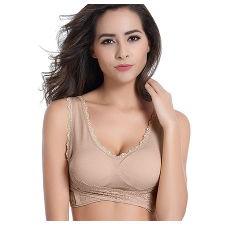 

HGWXX7 Plus Size Bra Womens Push Up Wireless Non-Stress Bra Breastfeeding Bra 3D Correction Cleavage Beautiful Back Sports Bra
