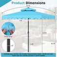 thumbnail image 3 of Gymax 9 FT Solar LED Outdoor Umbrella Push-Button Tilt & Crank 24 LED Lights & 8 Ribs Turquoise, 3 of 8