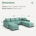 thumbnail image 2 of HONBAY Modular Convertible Sleeper Sofa Bed with Storage Ottomans for Living Room, Aqua Blue, 2 of 9
