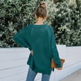 thumbnail image 1 of Crew Neck Mixed Knit Pattern Zipper Slit Long Sleeve Sweater, 1 of 3