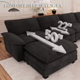 thumbnail image 6 of Muumblus Modular Sectional Cloud Couch with Ottoman, Oversized L-Shaped Corduroy Sofa for Living Room, Black, 6 of 10