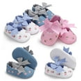thumbnail image 6 of Baby Girls Anti-Slip Soft Sole Embroidered Bow Princess Shoes with Balls Design First Walkers Prewalkers Shoes, 6 of 7