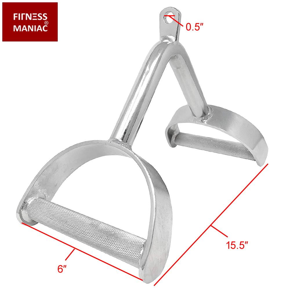 FITNESS MANIAC Double Stirrup D Handle Cable Attachment Tricep Home Gym