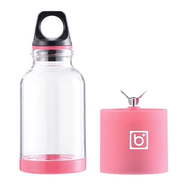 Taza exprimidora eléctrica de 500ML, máquina portátil para hacer jugo de frutas y verduras, licuadora de batidos recargable por USB, botella mezcladora, rosa,
