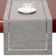 thumbnail image 2 of Camino de mesa de comedor o bufanda de tocador, color gris, hecho a mano con vainica, rectangular, 2 of 5