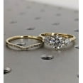 thumbnail image 7 of Forever Jewels 3Ct Round Moissanite Womens Wedding Bridal Ring Set 14K Yellow Gold Plated, 7 of 7