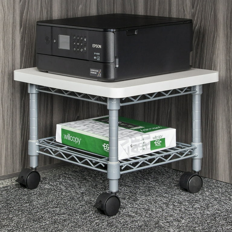 Safco Mobile Under Desk Printer/Fax Rolling Stand Cart with Safco Mobile Under Desk Printer/Fax Rolling Stand Cart with