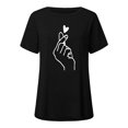 thumbnail image 4 of Pompotops Femmes Mode Casual Impression Chemises Manches Courtes Tee-Tops Tunique Blouse, 4 of 4