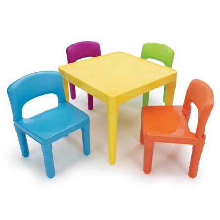 UPC 885832055165 product image for Tot Tutors Kids Plastic Table and 4 Chairs Set, Vibrant Colors | upcitemdb.com