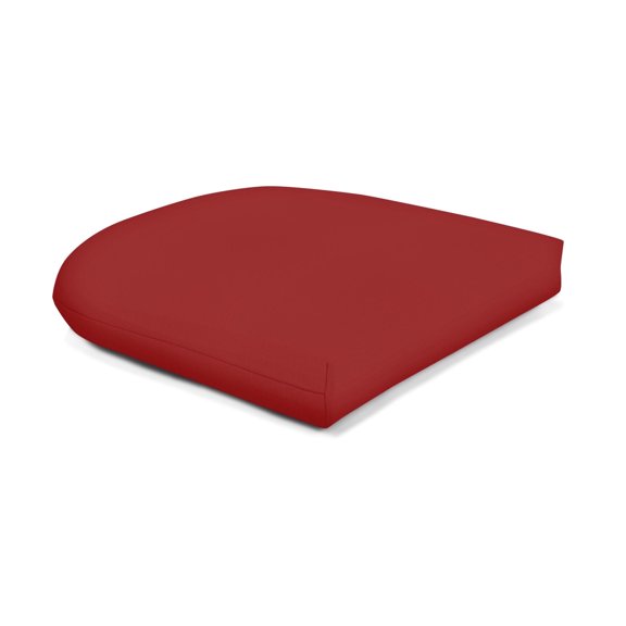 Casual Cushion Wicker Outdoor Chair Cushion, Sunbrella Fade & Water Resistant for Wicker Dining Chairs & Sunroom Seats, 18"W x 18"D, 2.5" thick, Reversible, Canvas Jockey Red