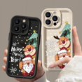 thumbnail image 4 of Funda de silicona con patrón navideño para iPhone, carcasa suave de TPU a prueba de golpes para teléfono iPhone 16, 15, 14, 13, 12, 11 Pro Max Plus, X, XS, XR, 8, 7, 4 of 5