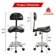 thumbnail image 2 of Jopath Saddle Stool with Back Support, Rolling Stools with Foot Rest, Ergonomic Adjustable Stool with Wheels, Backrest Adjustable Height & Angle for Salon Spa Tattoo Massage Swivel Stool Chair, 2 of 7