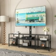 thumbnail image 4 of VECELO 71 Inch TV Stand for TVs up to 80 Inch with Swivel Mount and Power Outlet, Entertainment Center Height Adjustable TV Console with Storage Shelves, Black, 4 of 11