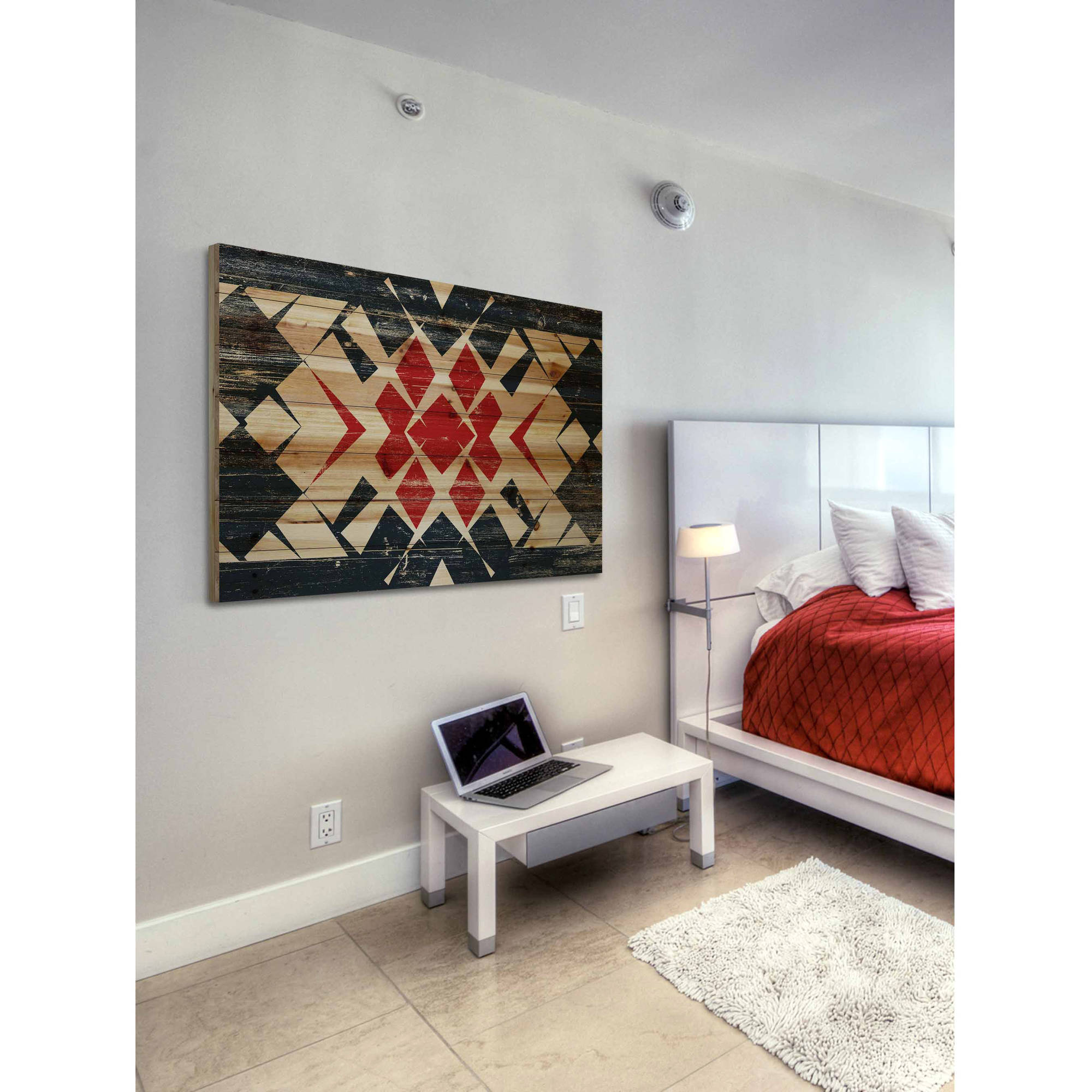 Marmont Hill - "Red Comes Through" Painting Print on Natural Pine Wood