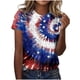 thumbnail image 1 of Blusa de manga corta con estampado de cuello redondo informal para mujer a la moda, Tops de verano Fridja ghk4930, 1 of 4